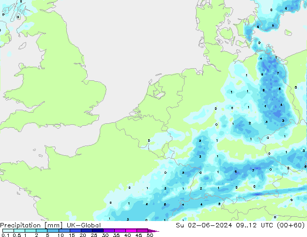 Srážky UK-Global Ne 02.06.2024 12 UTC