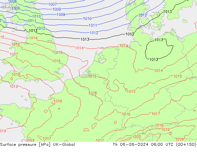 Luchtdruk (Grond) UK-Global do 06.06.2024 06 UTC