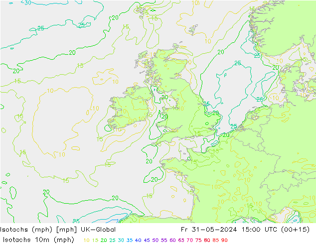 Isotachs (mph) UK-Global Pá 31.05.2024 15 UTC