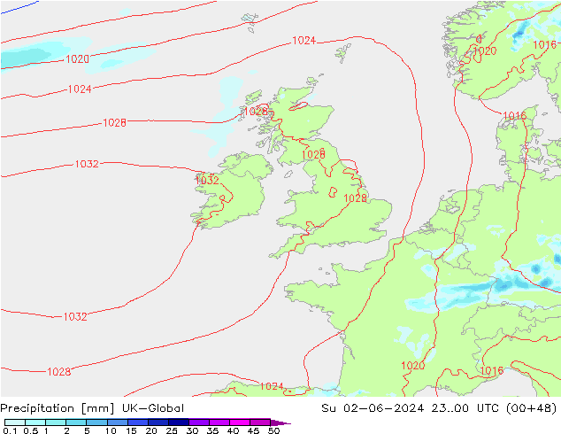 Precipitation UK-Global Su 02.06.2024 00 UTC