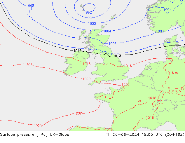 pression de l'air UK-Global jeu 06.06.2024 18 UTC