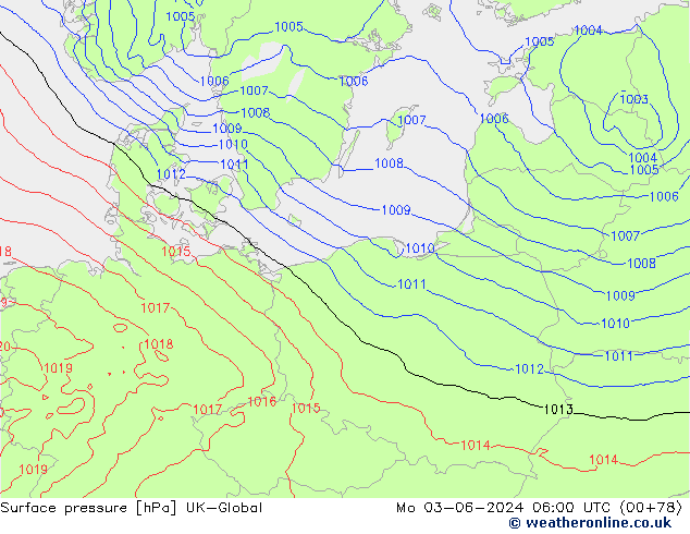 Luchtdruk (Grond) UK-Global ma 03.06.2024 06 UTC