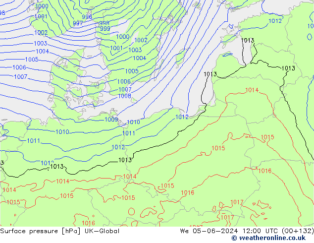 Surface pressure UK-Global We 05.06.2024 12 UTC