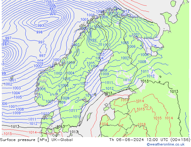 Surface pressure UK-Global Th 06.06.2024 12 UTC