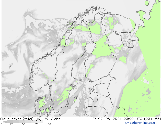 Wolken (gesamt) UK-Global Fr 07.06.2024 00 UTC