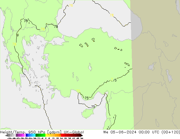 Hoogte/Temp. 950 hPa UK-Global wo 05.06.2024 00 UTC
