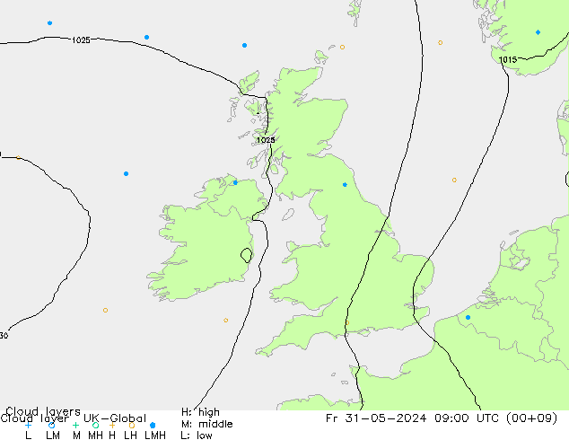 Cloud layer UK-Global Fr 31.05.2024 09 UTC