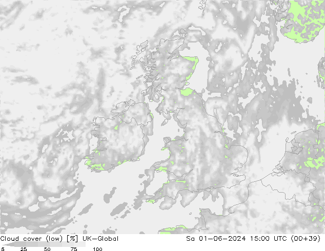 Cloud cover (low) UK-Global Sa 01.06.2024 15 UTC