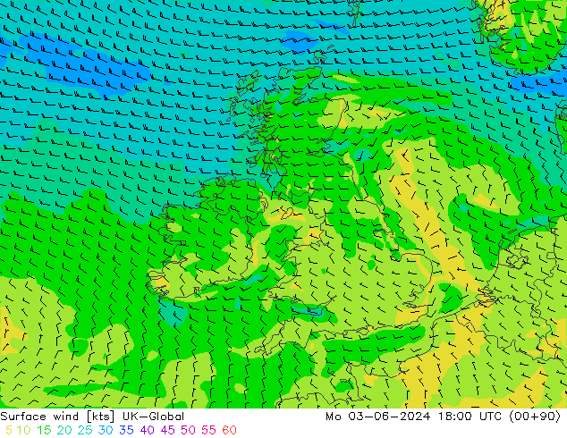 Wind 10 m UK-Global ma 03.06.2024 18 UTC