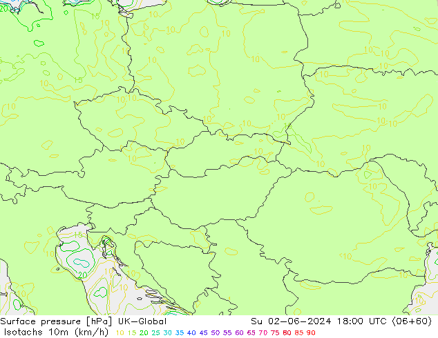 Isotachen (km/h) UK-Global zo 02.06.2024 18 UTC