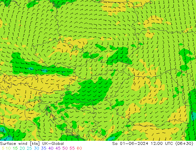 wiatr 10 m UK-Global so. 01.06.2024 12 UTC