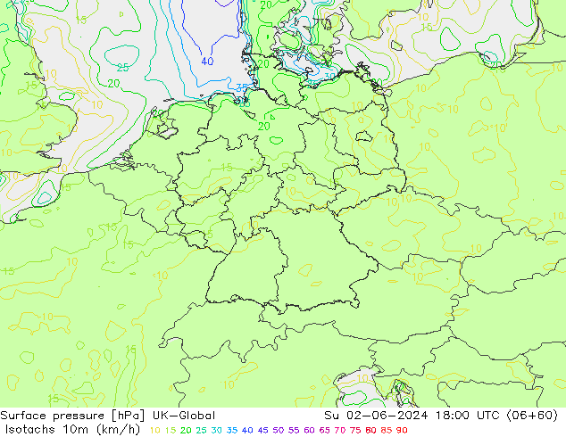 Isotachs (kph) UK-Global dom 02.06.2024 18 UTC