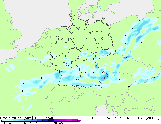 Neerslag UK-Global zo 02.06.2024 00 UTC