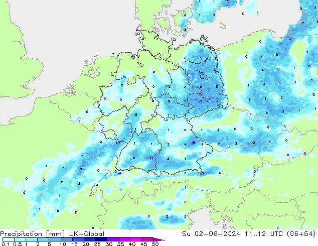 Neerslag UK-Global zo 02.06.2024 12 UTC