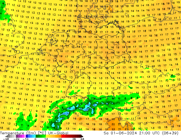 Temperature (2m) UK-Global Sa 01.06.2024 21 UTC