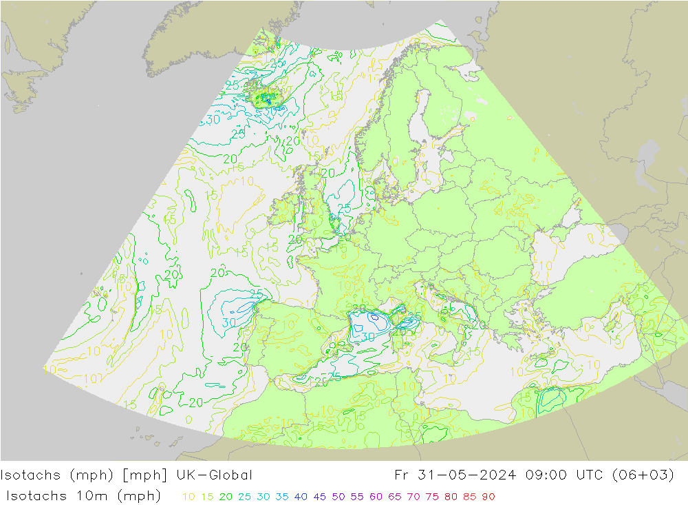 Izotacha (mph) UK-Global pt. 31.05.2024 09 UTC