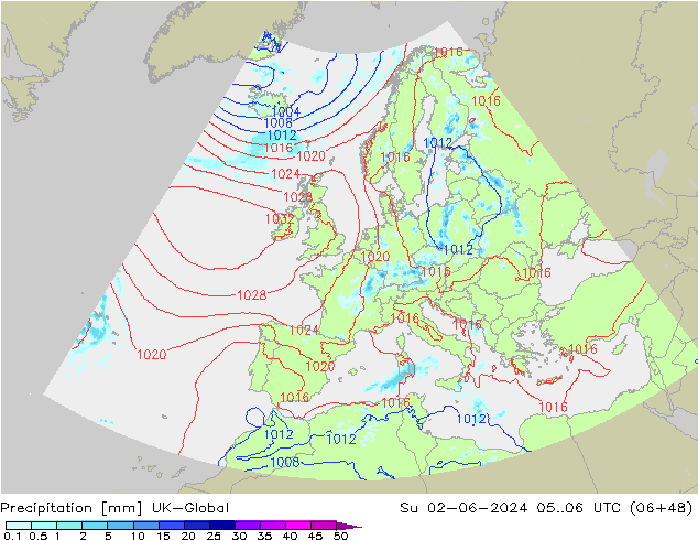 Precipitación UK-Global dom 02.06.2024 06 UTC