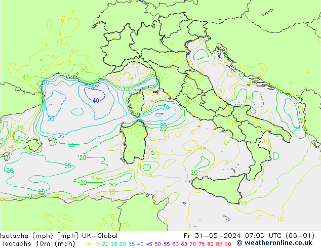 Isotachs (mph) UK-Global Sex 31.05.2024 07 UTC