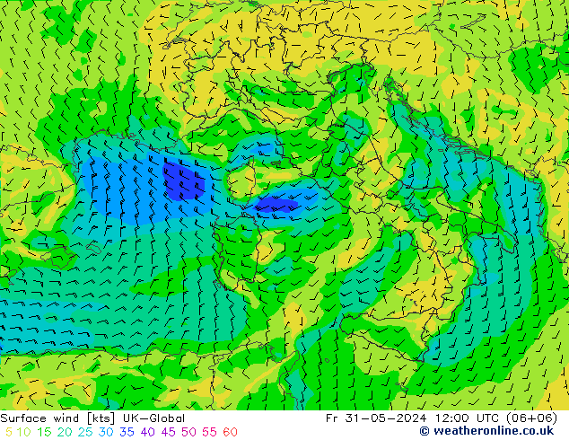 wiatr 10 m UK-Global pt. 31.05.2024 12 UTC