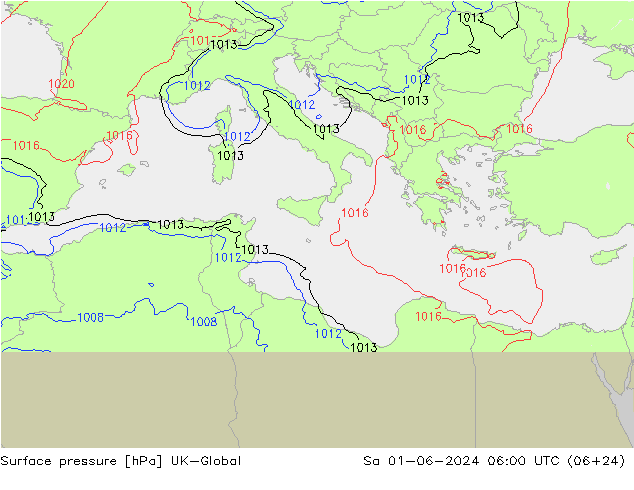 Luchtdruk (Grond) UK-Global za 01.06.2024 06 UTC