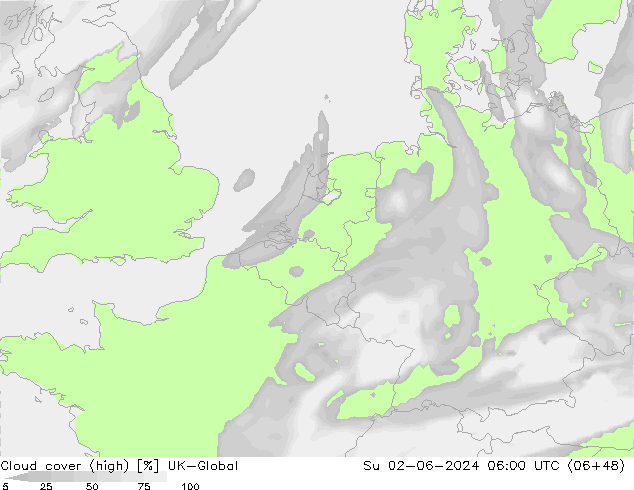 Nubes altas UK-Global dom 02.06.2024 06 UTC
