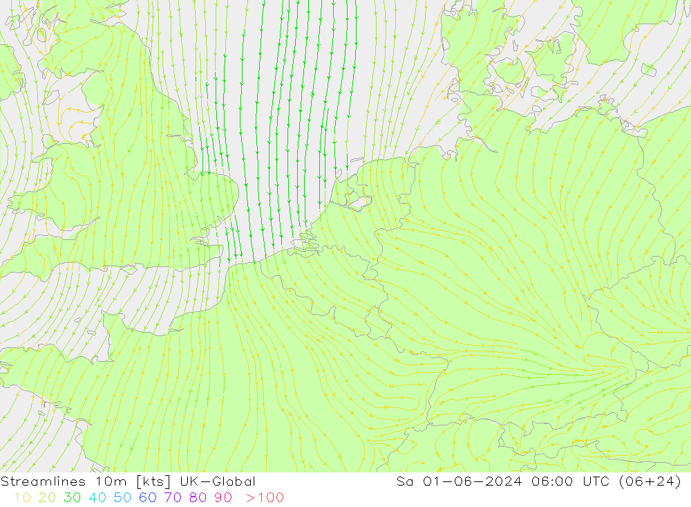 Streamlines 10m UK-Global So 01.06.2024 06 UTC