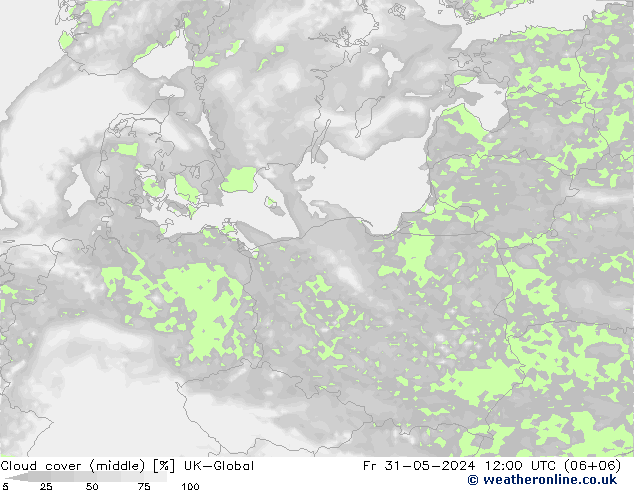 Cloud cover (middle) UK-Global Fr 31.05.2024 12 UTC