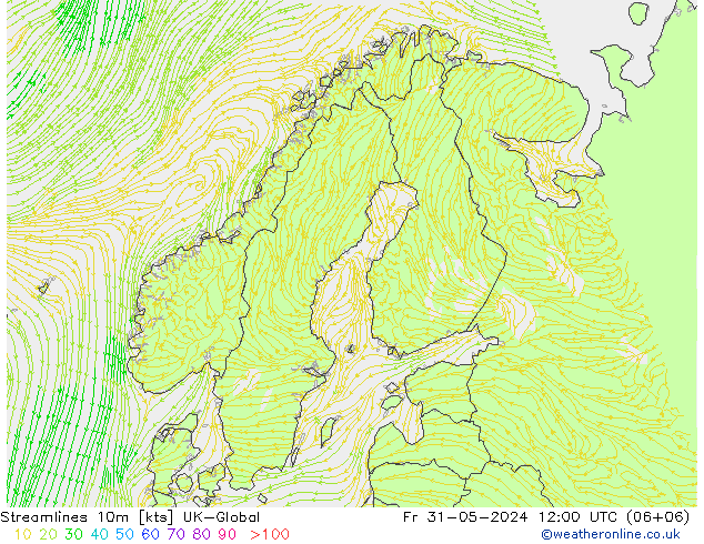 Stromlinien 10m UK-Global Fr 31.05.2024 12 UTC