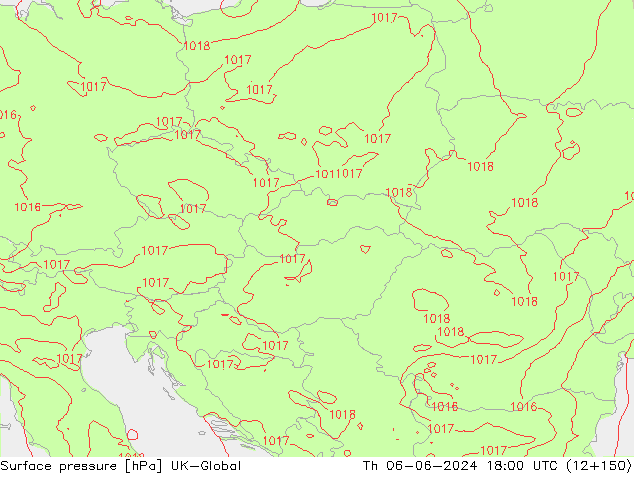 Surface pressure UK-Global Th 06.06.2024 18 UTC