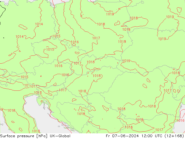 Surface pressure UK-Global Fr 07.06.2024 12 UTC