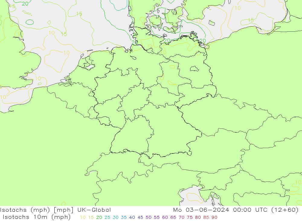 Eşrüzgar Hızları mph UK-Global Pzt 03.06.2024 00 UTC