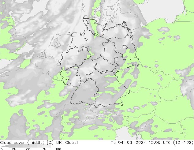 Bewolking (Middelb.) UK-Global di 04.06.2024 18 UTC