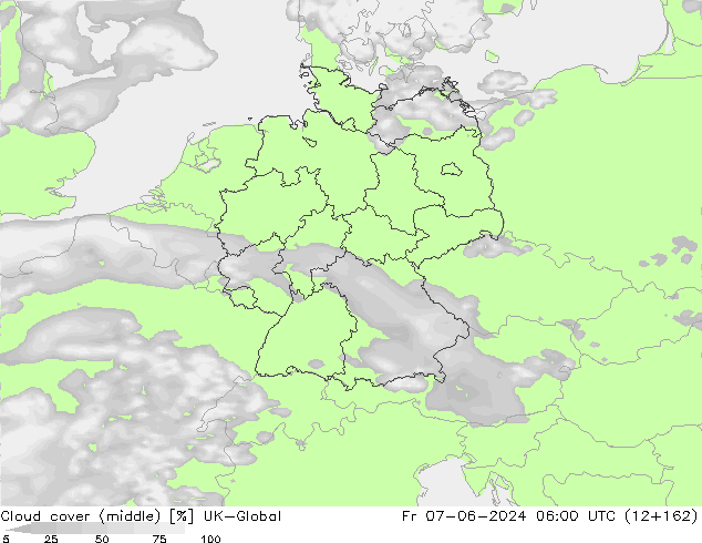 Cloud cover (middle) UK-Global Fr 07.06.2024 06 UTC