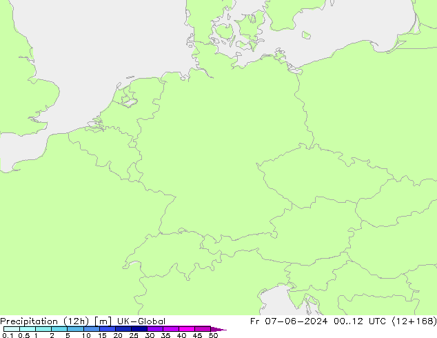 Precipitación (12h) UK-Global vie 07.06.2024 12 UTC