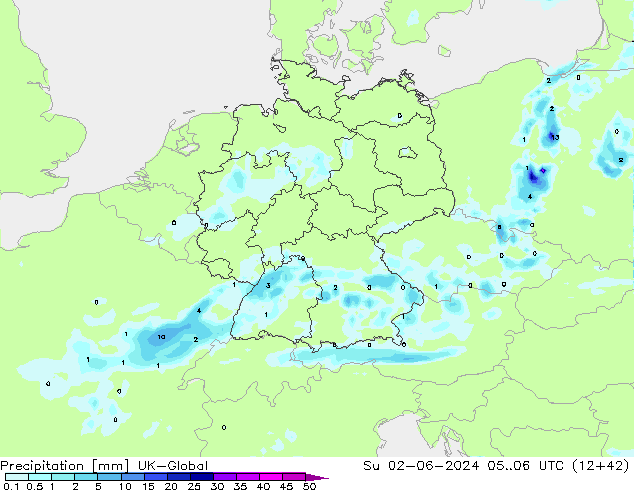 Niederschlag UK-Global So 02.06.2024 06 UTC
