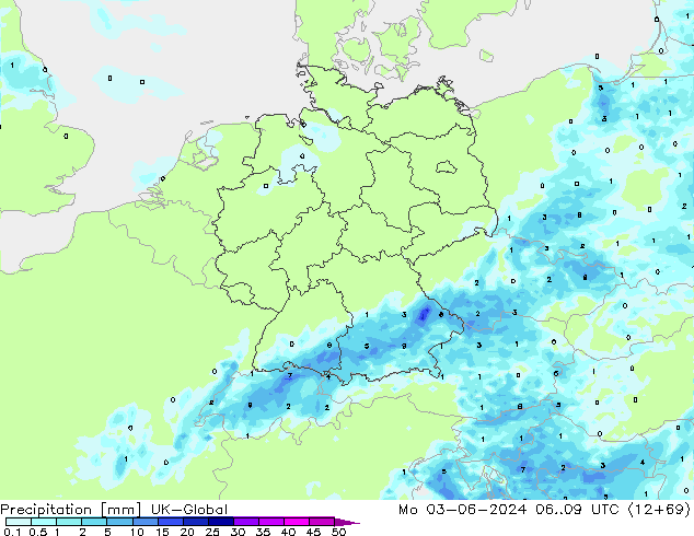Precipitation UK-Global Mo 03.06.2024 09 UTC