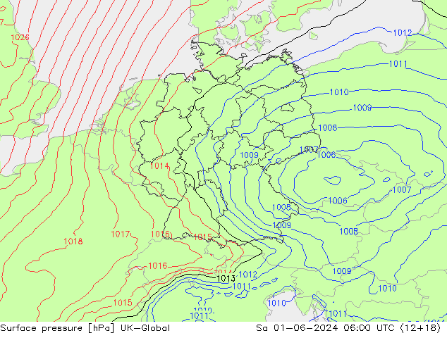 Surface pressure UK-Global Sa 01.06.2024 06 UTC