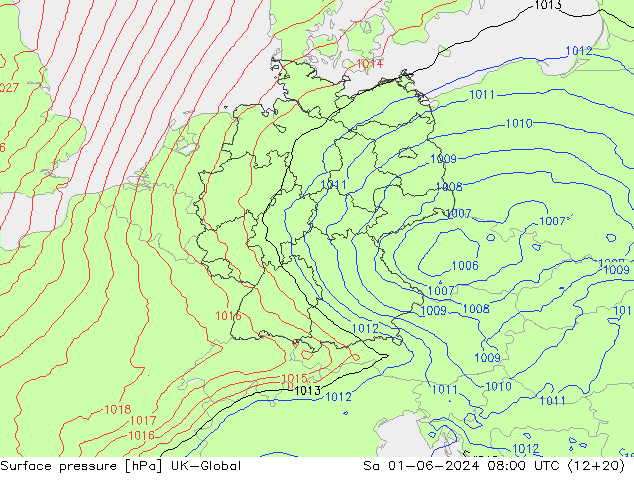 Surface pressure UK-Global Sa 01.06.2024 08 UTC