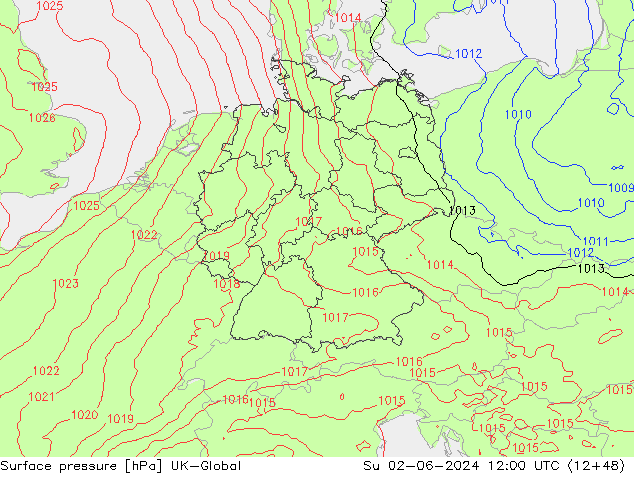 приземное давление UK-Global Вс 02.06.2024 12 UTC