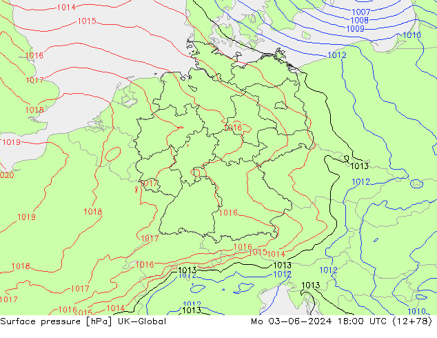 Surface pressure UK-Global Mo 03.06.2024 18 UTC