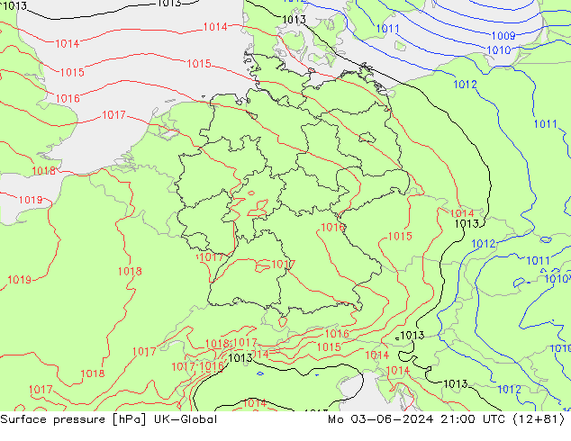 Surface pressure UK-Global Mo 03.06.2024 21 UTC