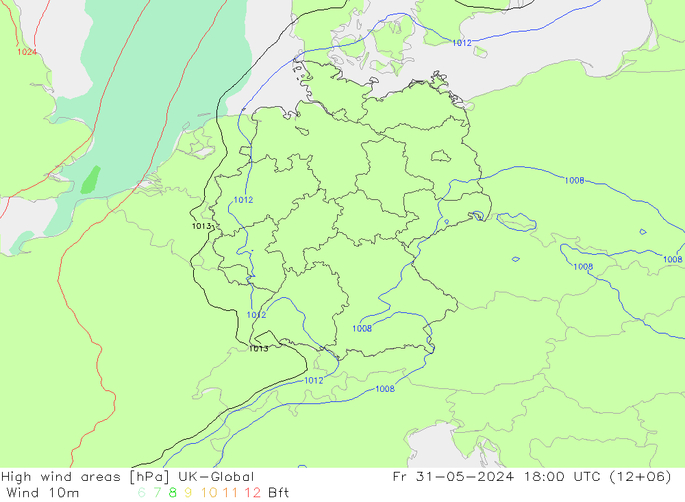 High wind areas UK-Global  31.05.2024 18 UTC