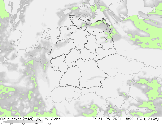 Wolken (gesamt) UK-Global Fr 31.05.2024 18 UTC