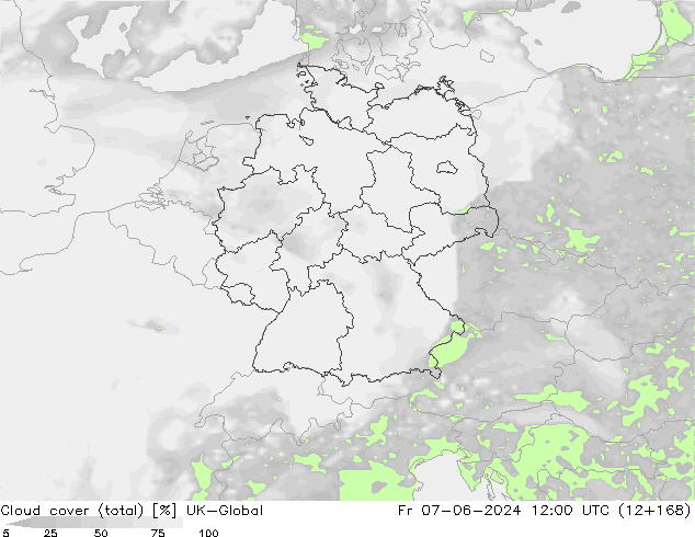 Wolken (gesamt) UK-Global Fr 07.06.2024 12 UTC