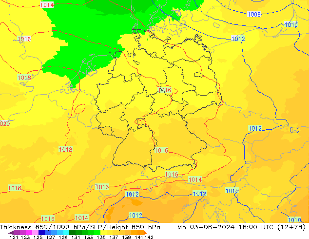 Thck 850-1000 гПа UK-Global пн 03.06.2024 18 UTC