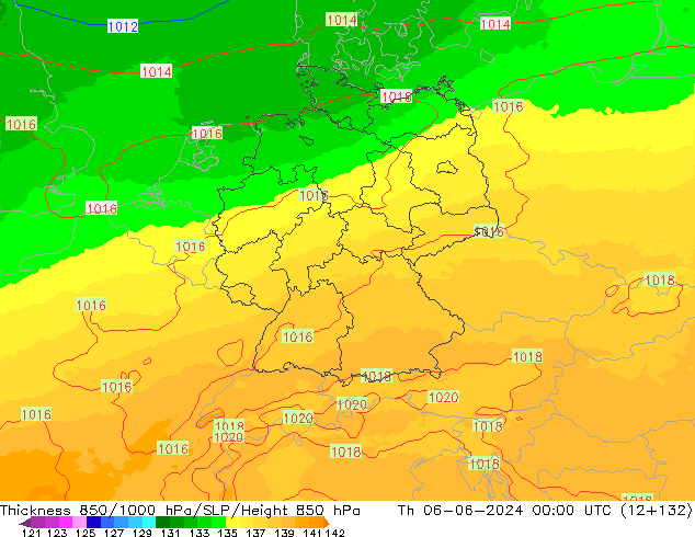Thck 850-1000 hPa UK-Global Th 06.06.2024 00 UTC