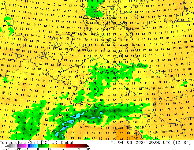 Temperatuurkaart (2m) UK-Global di 04.06.2024 00 UTC