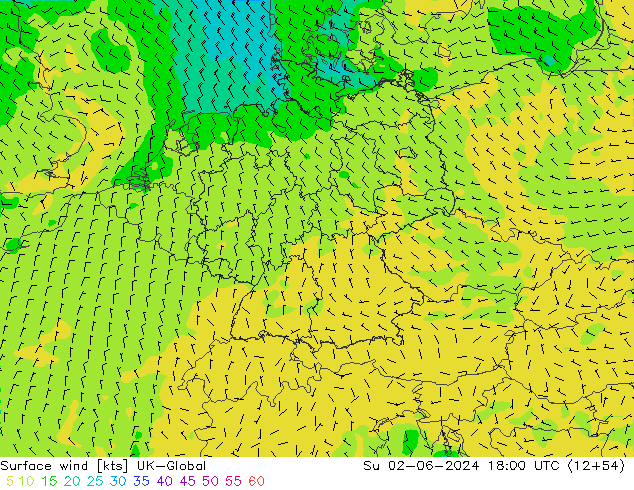 Wind 10 m UK-Global zo 02.06.2024 18 UTC