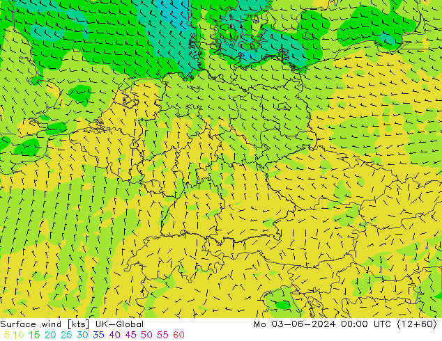 Surface wind UK-Global Po 03.06.2024 00 UTC