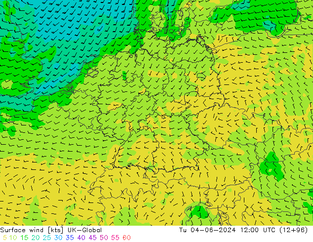 Wind 10 m UK-Global di 04.06.2024 12 UTC